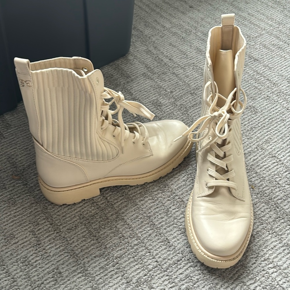 Sam Edelman Cream Ankle Boots